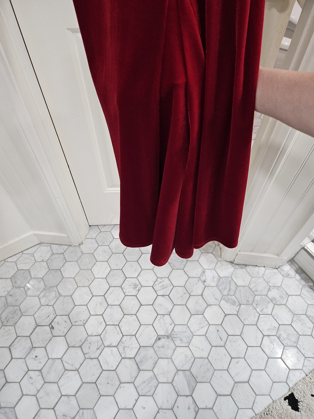 Red Velvet Maxi Prom Slip Dress Size Medium - Picture 5 of 7